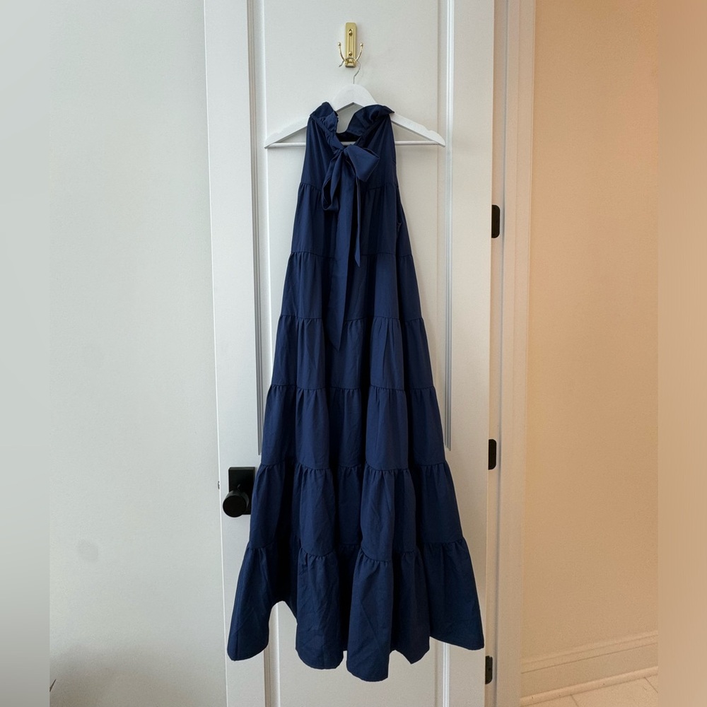 Long blue summer dress